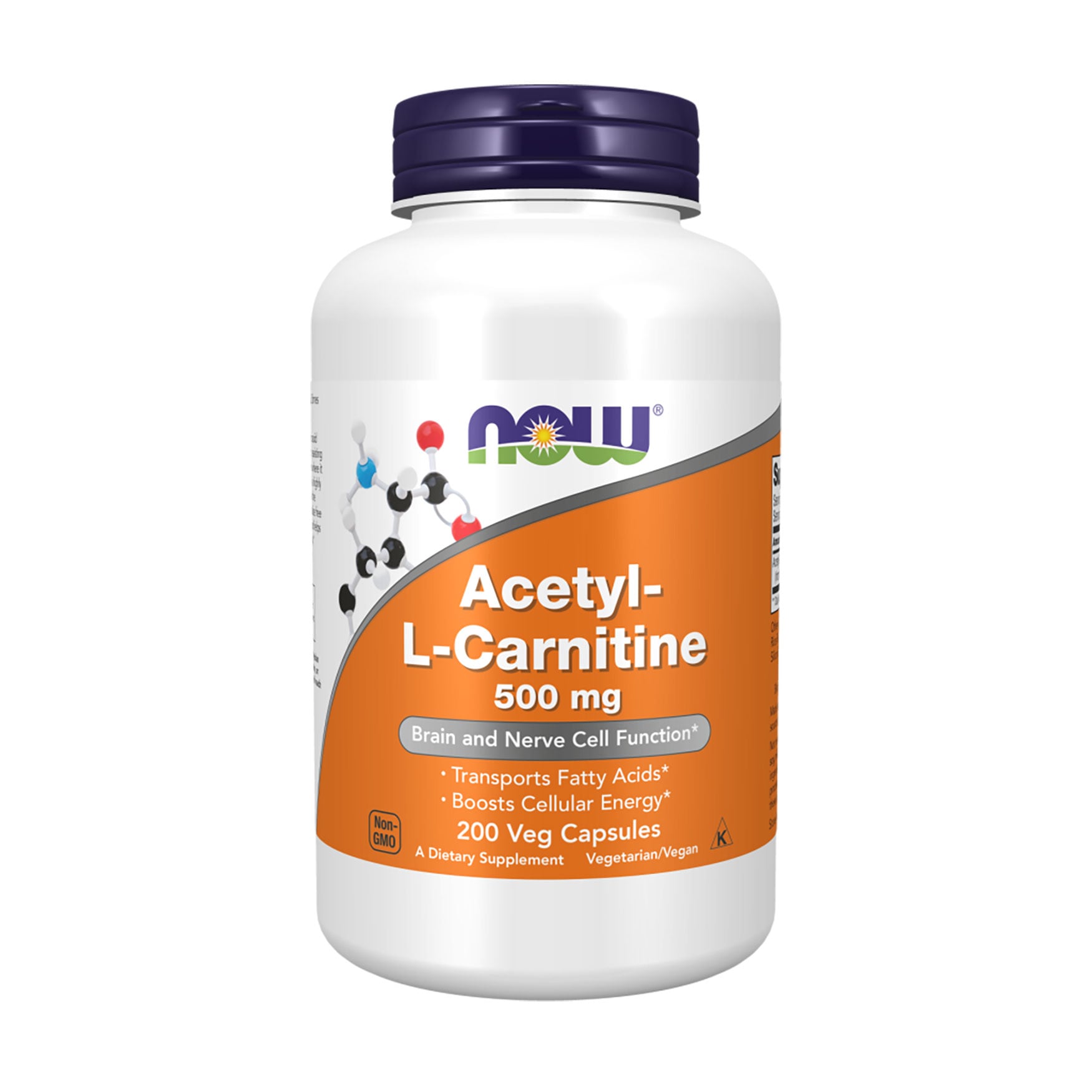 Ацетил-L-Карнітин NOW foods Acetyl-L-Carnitine 500 мг, 200 капсул
